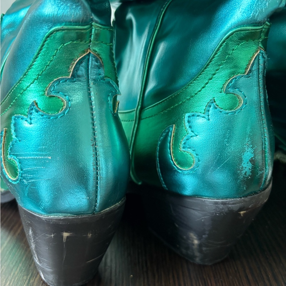 Azalea Wang Bright Green Cowboy Boots Size 8.5 Women - Picture 9 of 9